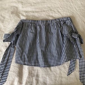 Gingham Off-the-shoulder Top